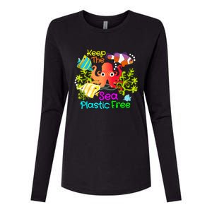 Ocean Conservation Keep The Sea Plastic Free Earth Day Gift Meaningful Gift Womens Cotton Relaxed Long Sleeve T-Shirt