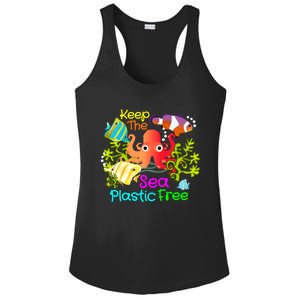 Ocean Conservation Keep The Sea Plastic Free Earth Day Gift Meaningful Gift Ladies PosiCharge Competitor Racerback Tank