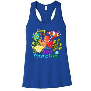 Ocean Conservation Keep The Sea Plastic Free Earth Day Gift Meaningful Gift Women's Racerback Tank