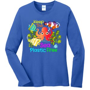 Ocean Conservation Keep The Sea Plastic Free Earth Day Gift Meaningful Gift Ladies Long Sleeve Shirt