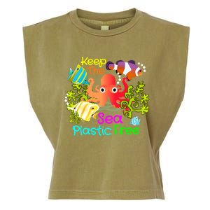 Ocean Conservation Keep The Sea Plastic Free Earth Day Gift Meaningful Gift Garment-Dyed Women's Muscle Tee