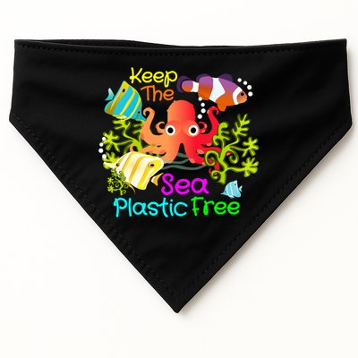 Ocean Conservation Keep The Sea Plastic Free Earth Day Gift Meaningful Gift USA-Made Doggie Bandana