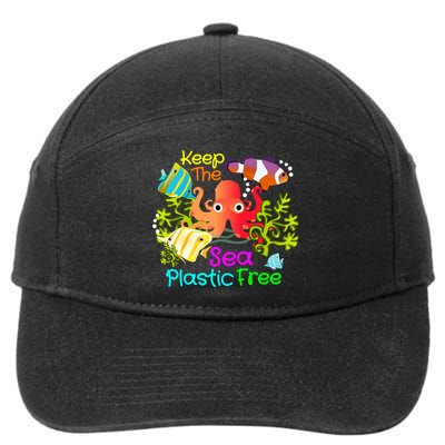 Ocean Conservation Keep The Sea Plastic Free Earth Day Gift Meaningful Gift 7-Panel Snapback Hat