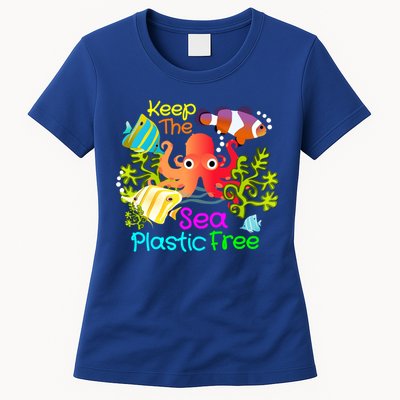 Ocean Conservation Keep The Sea Plastic Free Earth Day Gift Meaningful Gift Womens T-Shirt