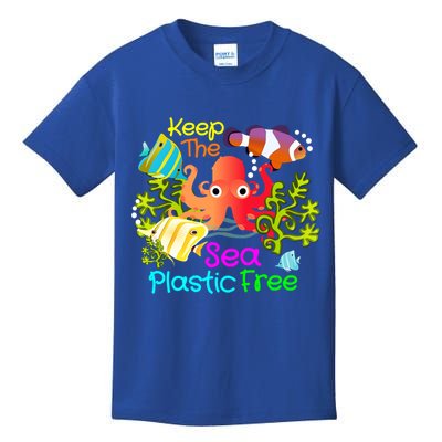 Ocean Conservation Keep The Sea Plastic Free Earth Day Gift Meaningful Gift Kids T-Shirt
