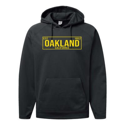 Oakland California License Plate Design Classic Performance Fleece Hoodie