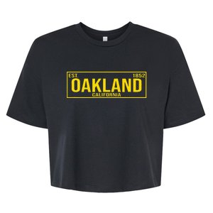 Oakland California License Plate Design Classic Bella+Canvas Jersey Crop Tee