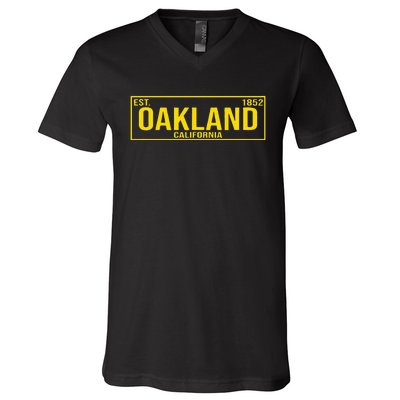 Oakland California License Plate Design Classic V-Neck T-Shirt