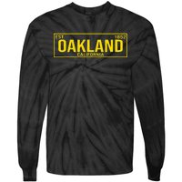 Oakland California License Plate Design Classic Tie-Dye Long Sleeve Shirt