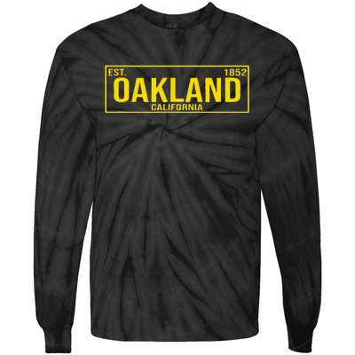 Oakland California License Plate Design Classic Tie-Dye Long Sleeve Shirt