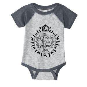 Oh Come Let Us Adore Him Jesus Christmas Infant Baby Jersey Bodysuit