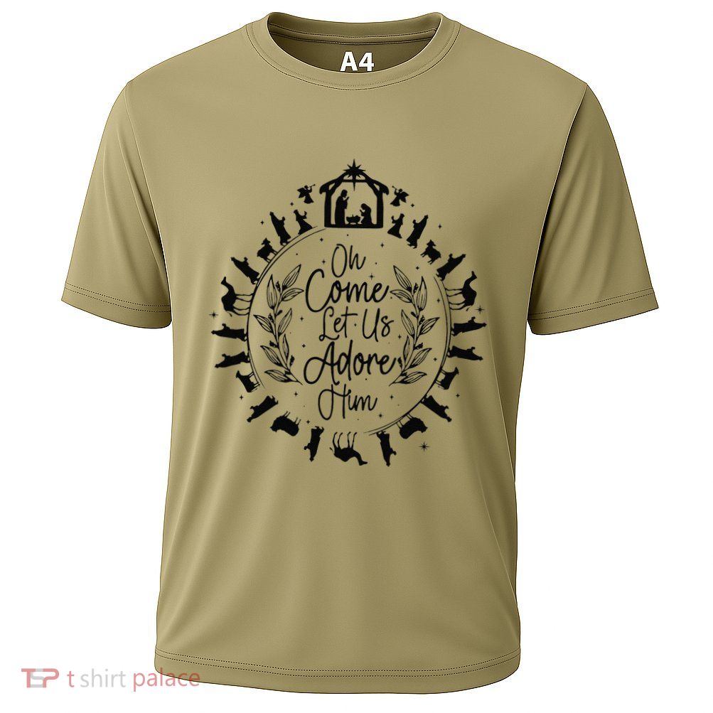Oh Come Let Us Adore Him Jesus Christmas Performance Shirt