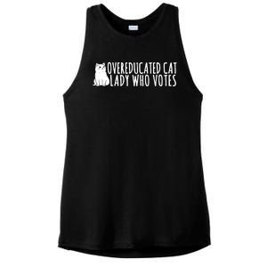 Overeducated Cat Lady Who Votes Kamala Harris 2024 Ladies PosiCharge Tri-Blend Wicking Tank