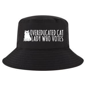 Overeducated Cat Lady Who Votes Kamala Harris 2024 Cool Comfort Performance Bucket Hat