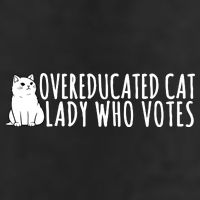 Overeducated Cat Lady Who Votes Kamala Harris 2024 7 Panel Mesh Trucker Snapback Hat