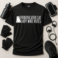 Overeducated Cat Lady Who Votes Kamala Harris 2024 Cooling Performance Crew T-Shirt