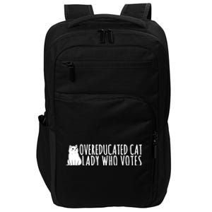 Overeducated Cat Lady Who Votes Kamala Harris 2024 Impact Tech Backpack