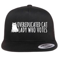 Overeducated Cat Lady Who Votes Kamala Harris 2024 Flatbill Hat
