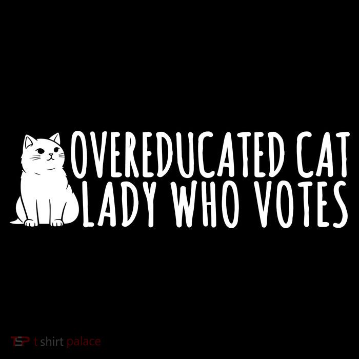 Overeducated Cat Lady Who Votes Kamala Harris 2024 16 in Basic Backpack