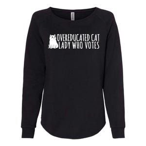 Overeducated Cat Lady Who Votes Kamala Harris 2024 Womens California Wash Sweatshirt