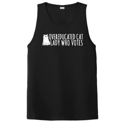 Overeducated Cat Lady Who Votes Kamala Harris 2024 PosiCharge Competitor Tank