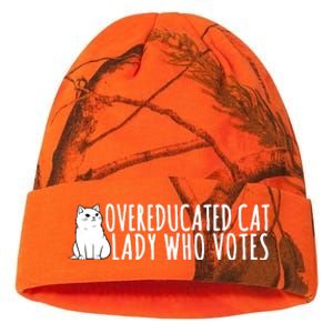 Overeducated Cat Lady Who Votes Kamala Harris 2024 Kati Licensed 12" Camo Beanie