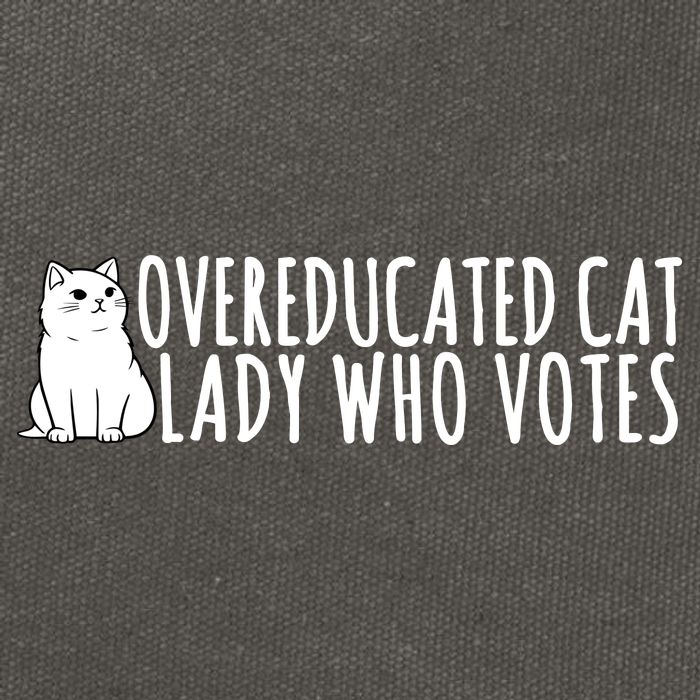Overeducated Cat Lady Who Votes Kamala Harris 2024 Cotton Canvas Backpack