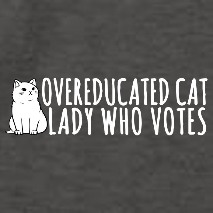 Overeducated Cat Lady Who Votes Kamala Harris 2024 Vector Backpack