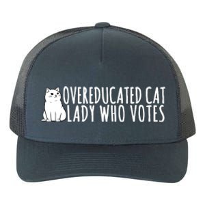 Overeducated Cat Lady Who Votes Kamala Harris 2024 Yupoong Adult 5-Panel Trucker Hat