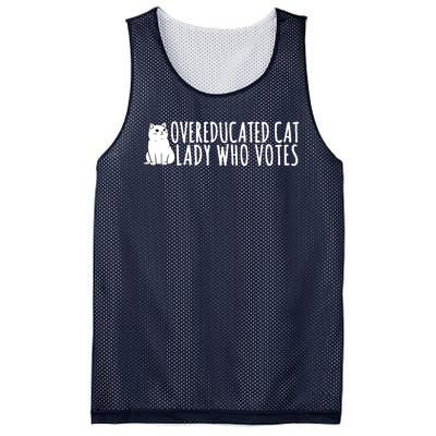 Overeducated Cat Lady Who Votes Kamala Harris 2024 Mesh Reversible Basketball Jersey Tank