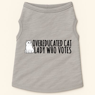 Overeducated Cat Lady Who Votes Kamala Harris 2024 Doggie Tank