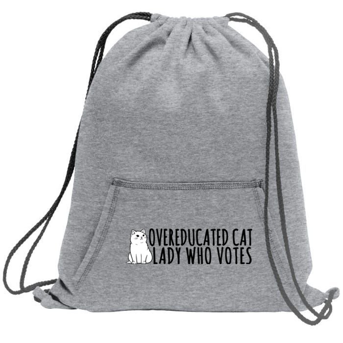 Overeducated Cat Lady Who Votes Kamala Harris 2024 Sweatshirt Cinch Pack Bag