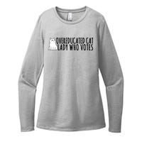 Overeducated Cat Lady Who Votes Kamala Harris 2024 Womens CVC Long Sleeve Shirt