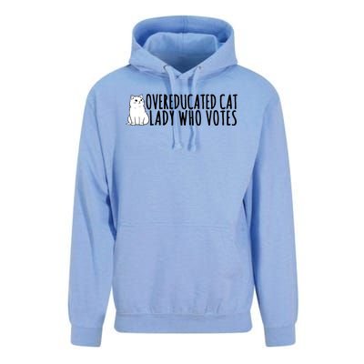 Overeducated Cat Lady Who Votes Kamala Harris 2024 Unisex Surf Hoodie