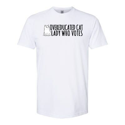 Overeducated Cat Lady Who Votes Kamala Harris 2024 Softstyle® CVC T-Shirt