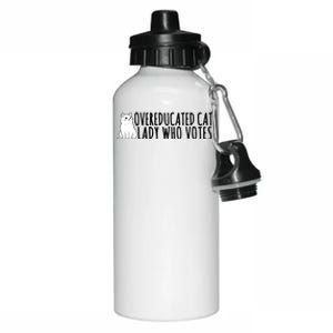 Overeducated Cat Lady Who Votes Kamala Harris 2024 Aluminum Water Bottle