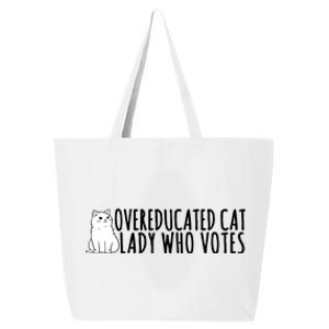 Overeducated Cat Lady Who Votes Kamala Harris 2024 25L Jumbo Tote