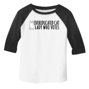 Overeducated Cat Lady Who Votes Kamala Harris 2024 Toddler Fine Jersey T-Shirt