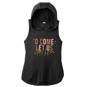 O Come Let Us Adore Him Dtf Transfer Ready To Press Direct To Film Ladies PosiCharge Tri-Blend Wicking Draft Hoodie Tank