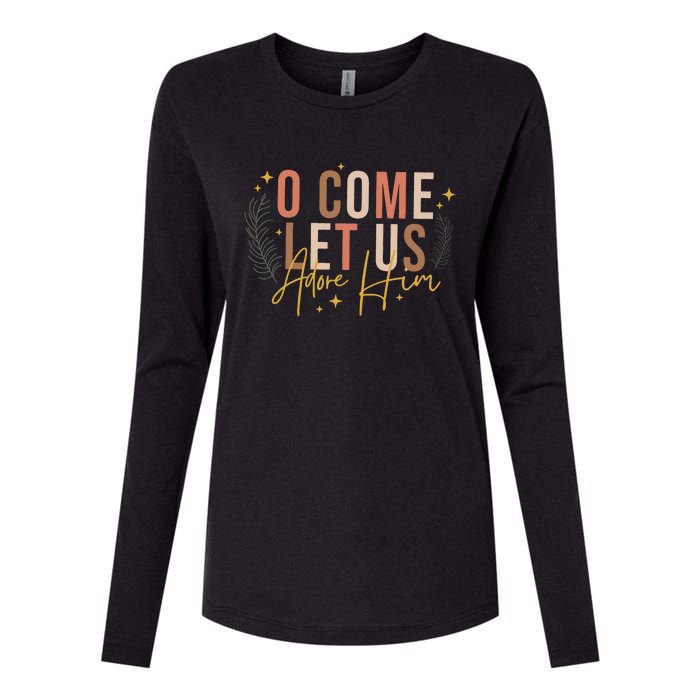 O Come Let Us Adore Him Dtf Transfer Ready To Press Direct To Film Womens Cotton Relaxed Long Sleeve T-Shirt