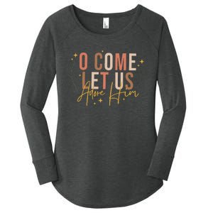 O Come Let Us Adore Him Dtf Transfer Ready To Press Direct To Film Women's Perfect Tri Tunic Long Sleeve Shirt