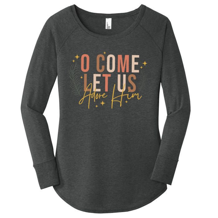 O Come Let Us Adore Him Dtf Transfer Ready To Press Direct To Film Women's Perfect Tri Tunic Long Sleeve Shirt