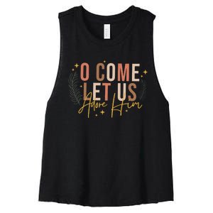 O Come Let Us Adore Him Dtf Transfer Ready To Press Direct To Film Women's Racerback Cropped Tank