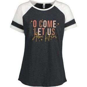 O Come Let Us Adore Him Dtf Transfer Ready To Press Direct To Film Enza Ladies Jersey Colorblock Tee