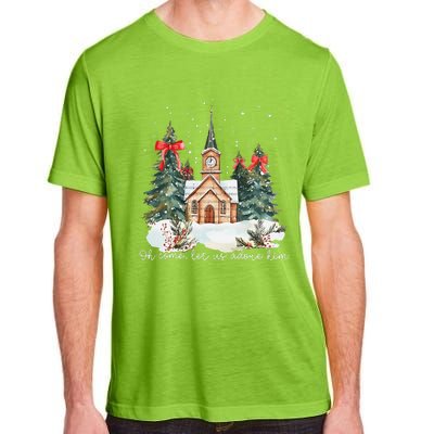 Oh Come Let Us Adore Him Jesus Christmas Christian Coquette Adult ChromaSoft Performance T-Shirt