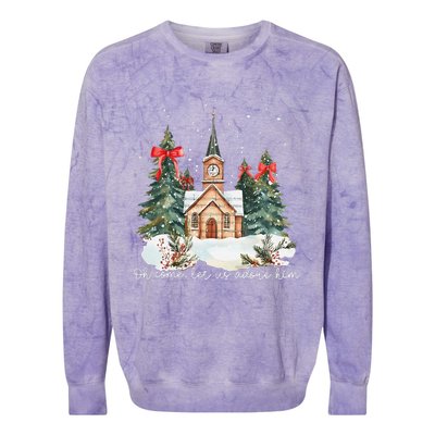 Oh Come Let Us Adore Him Jesus Christmas Christian Coquette Colorblast Crewneck Sweatshirt