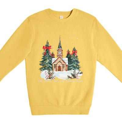 Oh Come Let Us Adore Him Jesus Christmas Christian Coquette Premium Crewneck Sweatshirt