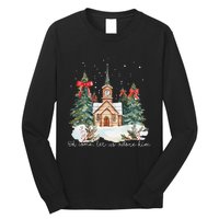 Oh Come Let Us Adore Him Jesus Christmas Christian Coquette Long Sleeve Shirt