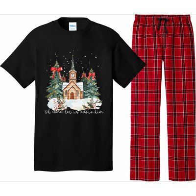 Oh Come Let Us Adore Him Jesus Christmas Christian Coquette Pajama Set