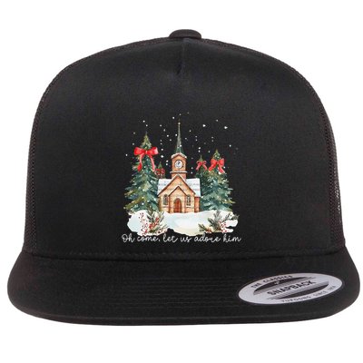 Oh Come Let Us Adore Him Jesus Christmas Christian Coquette Flatbill Hat